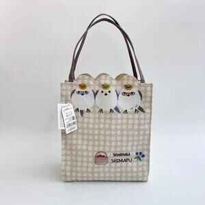 Kusuguru Japan Shimapu Java Sparrow Canvas Small Tote NWT